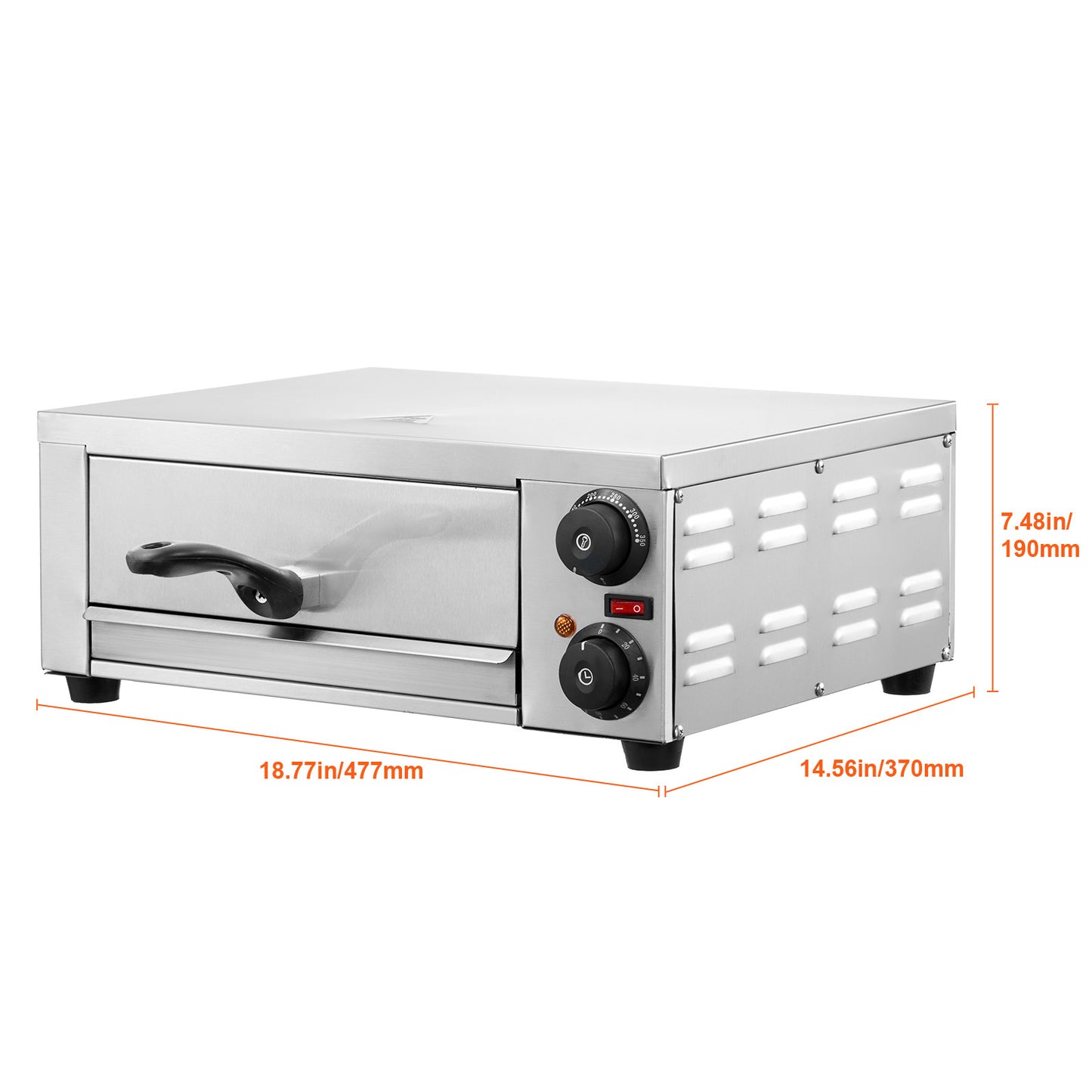 Pizzaoven – Elektrische Oven – Pizzamaker – Tafeloven – Gourmetoven – 12 Inch – 1500W Vermogen – Instelbare Temperatuur en Timer