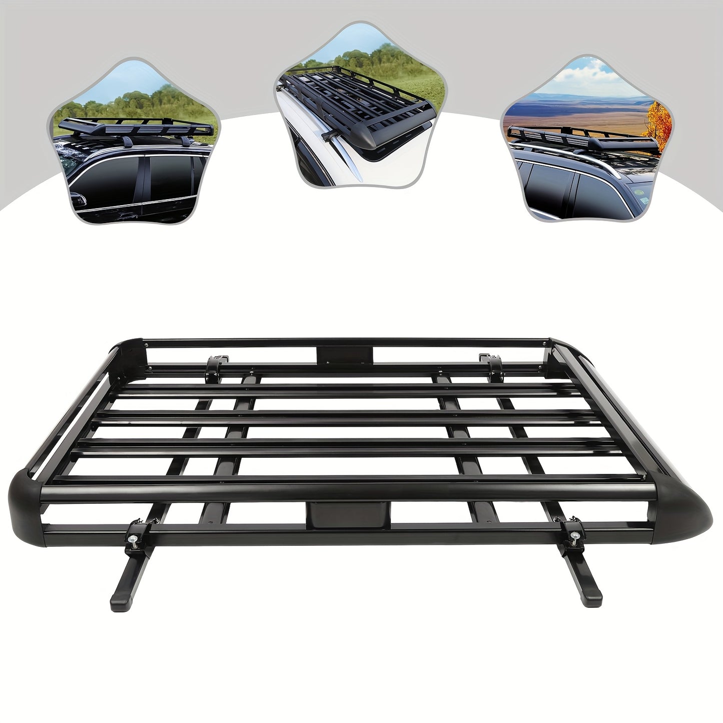 Dakmand SUV – Dakdrager Mand – Bagagekorf – Dakrek Ladebak – Zwarte Aluminium Dakmand – 160 cm Lengte – Maximaal 150 kg Draagvermogen