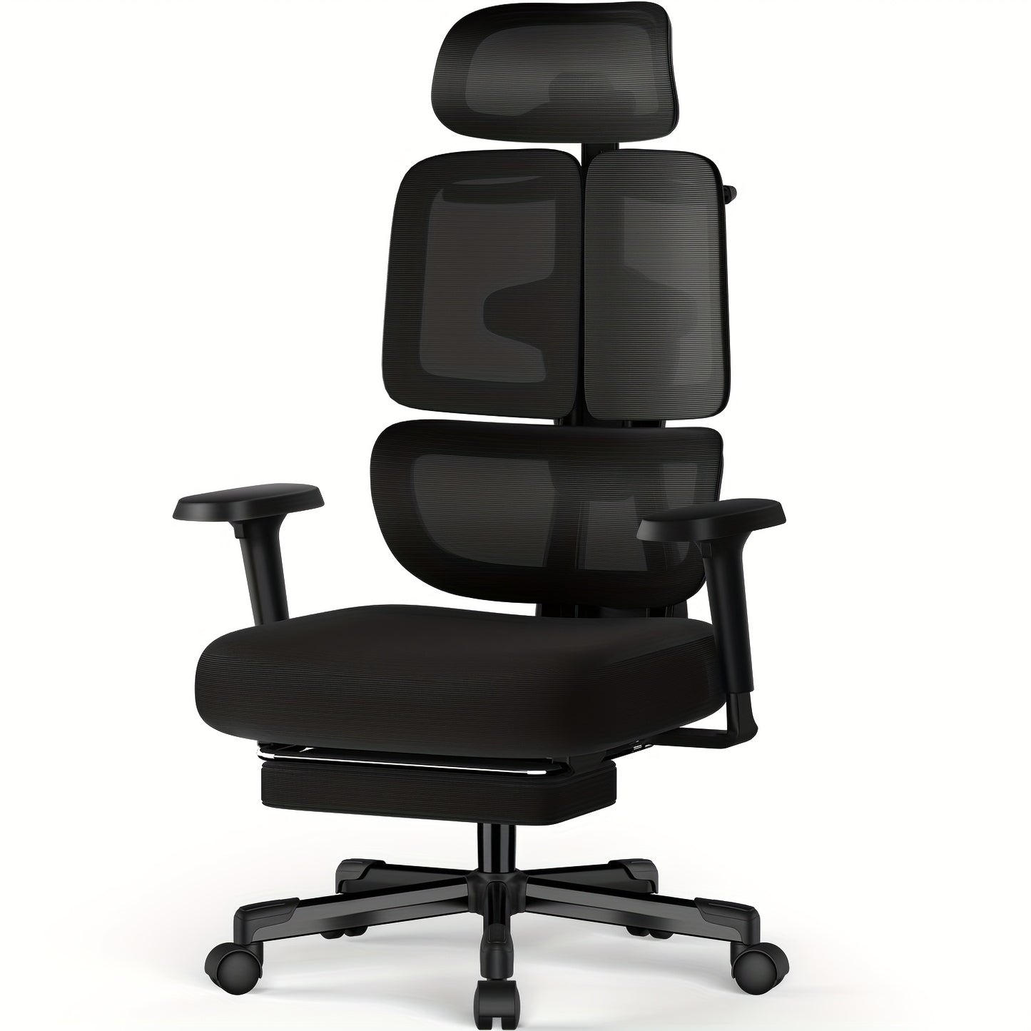 Airchros Ergonomic Office Chair with Adjustable Height, Comfortable Armrests, Lumbar Support & Footrest – Black Plastic/Metal Frame for Home, Gaming, or Desk Use, Desk Chair