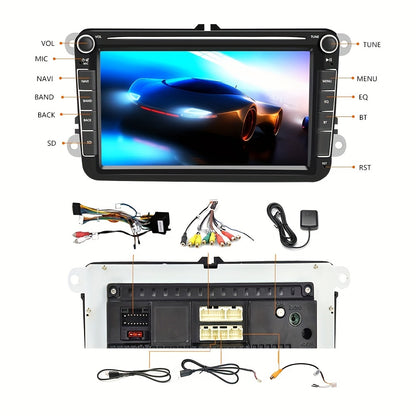 1+32G voor Android Double Din GPS Auto MP5 Speler Autoradio Touchscreen met GPS FM AM Radio Ontvanger voor VW, Voertuig Entertainment Systeem, Rijhulp De