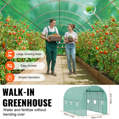 Tunnelkas – Tuinkas – Groentekas – Plantenkas – Kweekkas – Gegalvaniseerd Stalen Frame – Waterdichte UV-bestendige PE Hoes – Walk-In 2,9x2,0x1,9 m