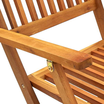 Foldable garden chairs 2pcs of solid wood acacia Add a touch of rustic charm to your dining room, garden, or terrace with this wooden garden chair! If you're looking for durable garden furniture, this is the ideal choice. It'