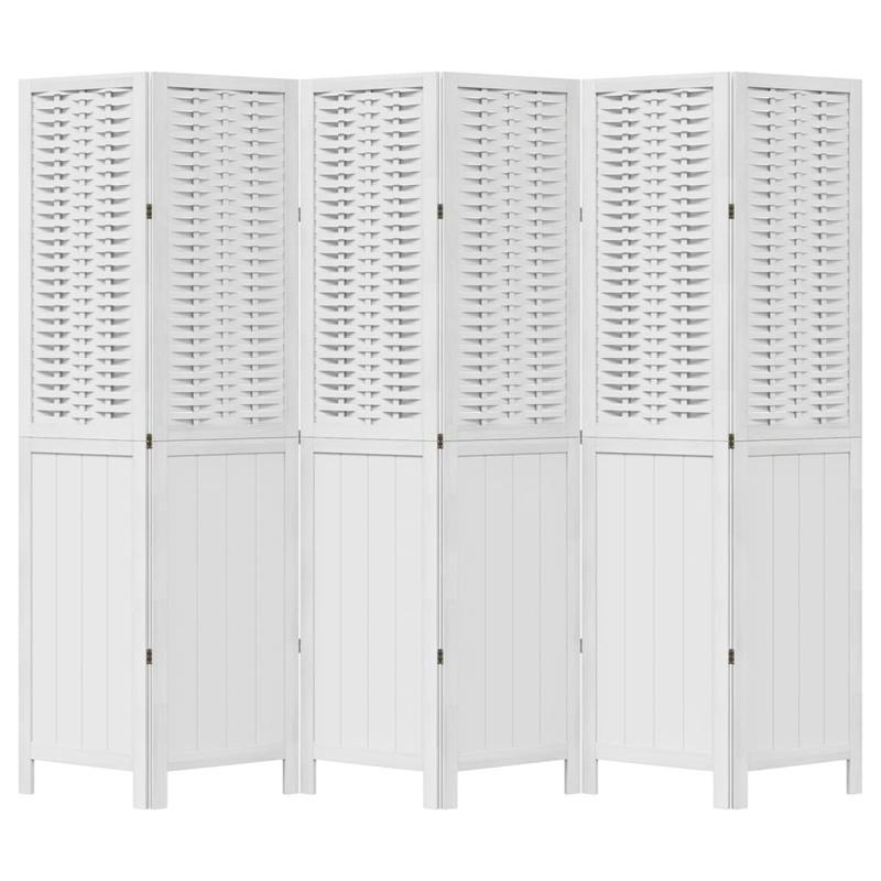 6-Panel Kamerscherm – Kamervuller – Ruimteverdeler – Vouwscherm – Scheidingswand – Wit Blanc – Lichtgewicht & Stevig – Eenvoudige Montage