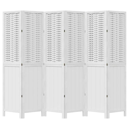 6-Panel Kamerscherm – Kamervuller – Ruimteverdeler – Vouwscherm – Scheidingswand – Wit Blanc – Lichtgewicht & Stevig – Eenvoudige Montage