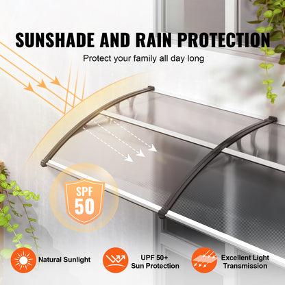 Raamluifel – Deuroluifel – Zonnescherm – Overkapping – Luifel – UPF 50+ Zonbescherming – 6 mm Polycarbonaat Paneel