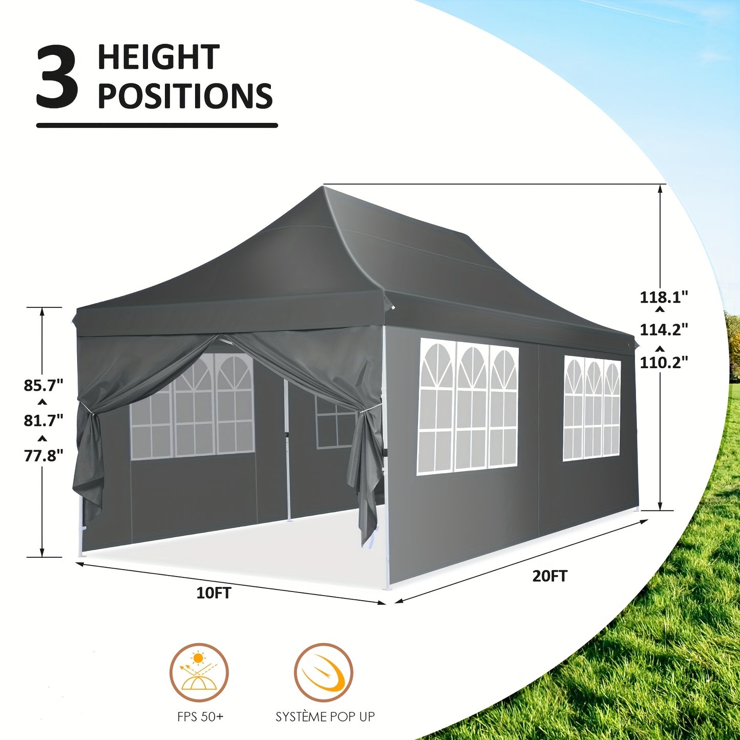 Partytent – Tent – Luifel – Schuilplaats – Overkapping – 3,05 x 6,1 Meter – Aluminium Frame