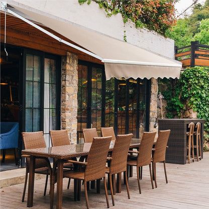 Zonnescherm – Zonwering – Terrasoverkapping – Balkonzonwering – Uitschuifbaar – Verstelbare Hoek 40-100° – 250x200 cm – Waterafstotend Aluminiumframe – Handbediening