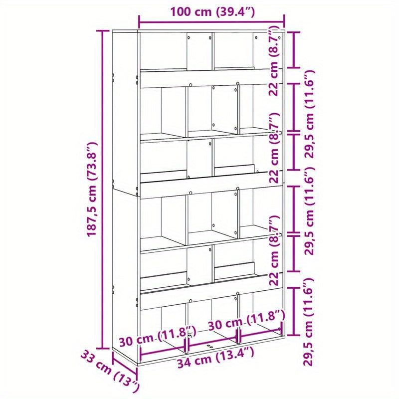 Ruimteverdeler – Kamerscherm – Scheidingswand – Bureauwand – Interieurafscheiding – Betongrijs – Hoogwaardig Hout – Compact Formaat 100x33x187,5 cm