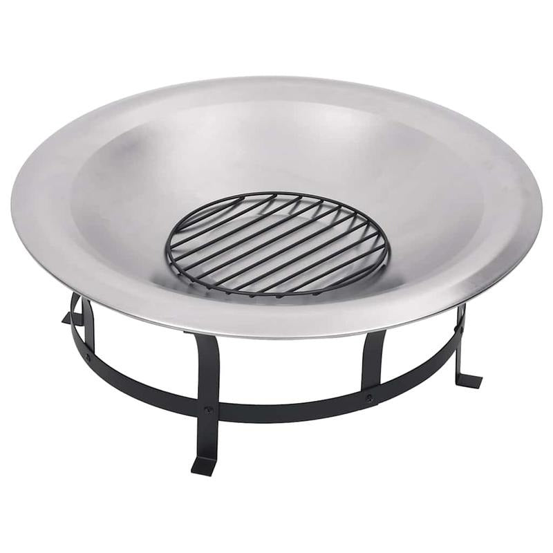 Tuinhaard – Vuurkorf – Vuurschaal - Buitenhaard – Grill – Roestvrij Staal – Inclusief Vonkenscherm – Verplaatsbaar 76 Cm