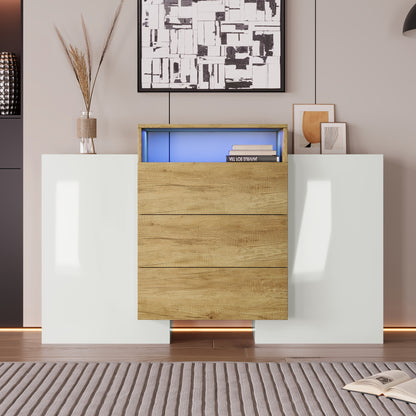 Dressoir – Sideboard – Ladekast – Opbergkast – Kast – Modern Design – 140 cm Breed – Deels Glossy Afwerking