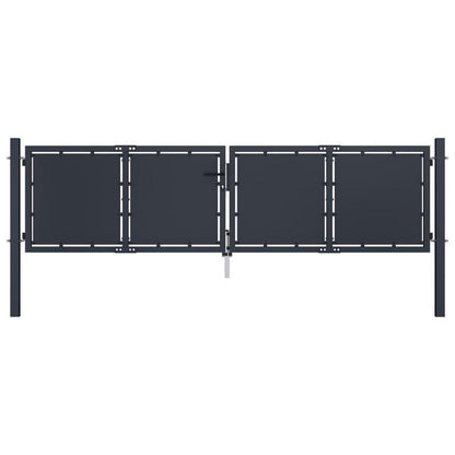 Tuinpoort – Tuindeur – Hekpoort – Schuttingdeur – Poort – Staal – 300x100 cm – Antraciet – Weerbestendig – Modern Design