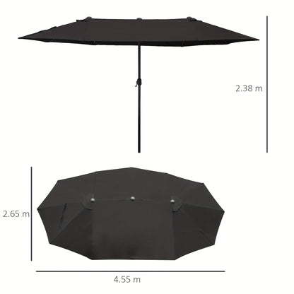 Parasol – Tuinparasol – Balkonparasol – Zweefparasol – Stokparasol – Zwart – 12-speer canopy – Scheurbestendig polyester