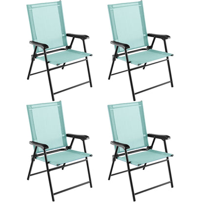 Tuinstoelen – Tuinmeubelen – Balkonstoelen – Inklapbare Stoelen – Terrasstoelen – Mintgroen – Weerbestendig Stof – Stevig Metalen Frame