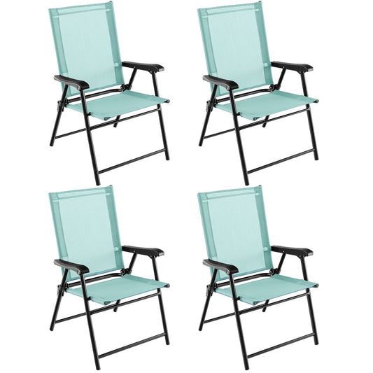 Tuinstoelen – Tuinmeubelen – Balkonstoelen – Inklapbare Stoelen – Terrasstoelen – Mintgroen – Weerbestendig Stof – Stevig Metalen Frame
