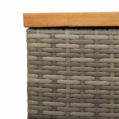 Opbergbox Tuin – Tuinkussenbox – Tuinbox – Tuinkist – Tuinopbergkast – Extra Lang – Geweven Hars Met Acaciahout – Ruim Met Uitneembare Waterbestendige Tas