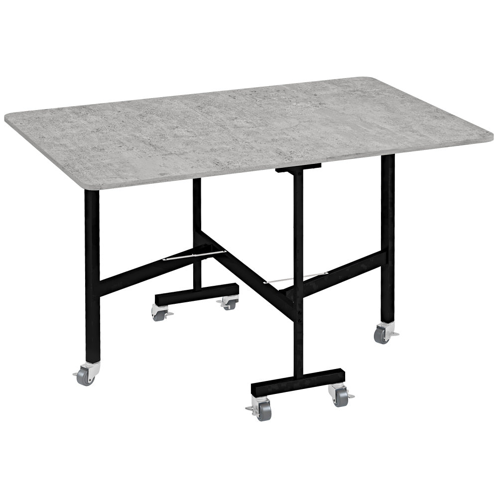 Uitklaptafel – Klaptafel – Vouwtafel – Inklapbare Tafel – Eettafel – Met Wieltjes – Stalen Poten – 120 x 80 x 73 cm – Voor 4-6 Personen