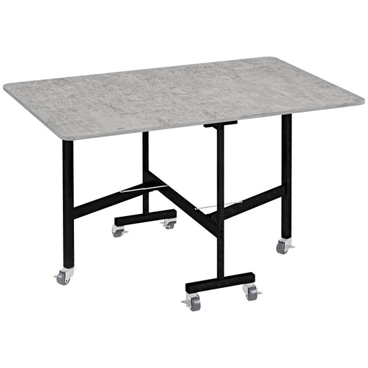 Uitklaptafel – Klaptafel – Vouwtafel – Inklapbare Tafel – Eettafel – Met Wieltjes – Stalen Poten – 120 x 80 x 73 cm – Voor 4-6 Personen