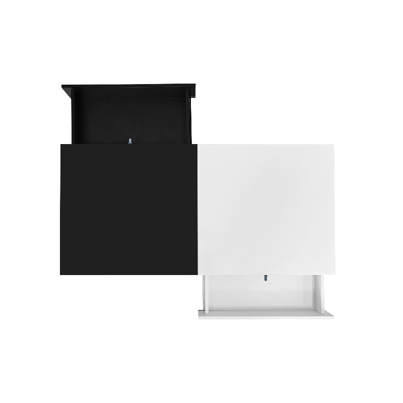 Salontafel – Koffietafel – Tafel – Woonkamertafel – Opbergtafel – Retro-Modern Design – 2 Laden Opbergruimte – Hoogglans Zwart-Wit – Ruim 100 cm – Direct Gebruiksklaar – Duurzaam Materiaal