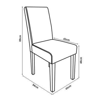Eetkamerstoel – Stoel – Kuipstoel – Keukenstoel – Set Van 6 – Kunstleer Bekleding – Massief Houten Poten