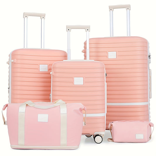 Hardschalige Kofferset – Reiskoffer – Suitcase – Bagage – Cabin Bag – Lichtgewicht ABS Materiaal – 20/24/28 Inch – Roze Variant