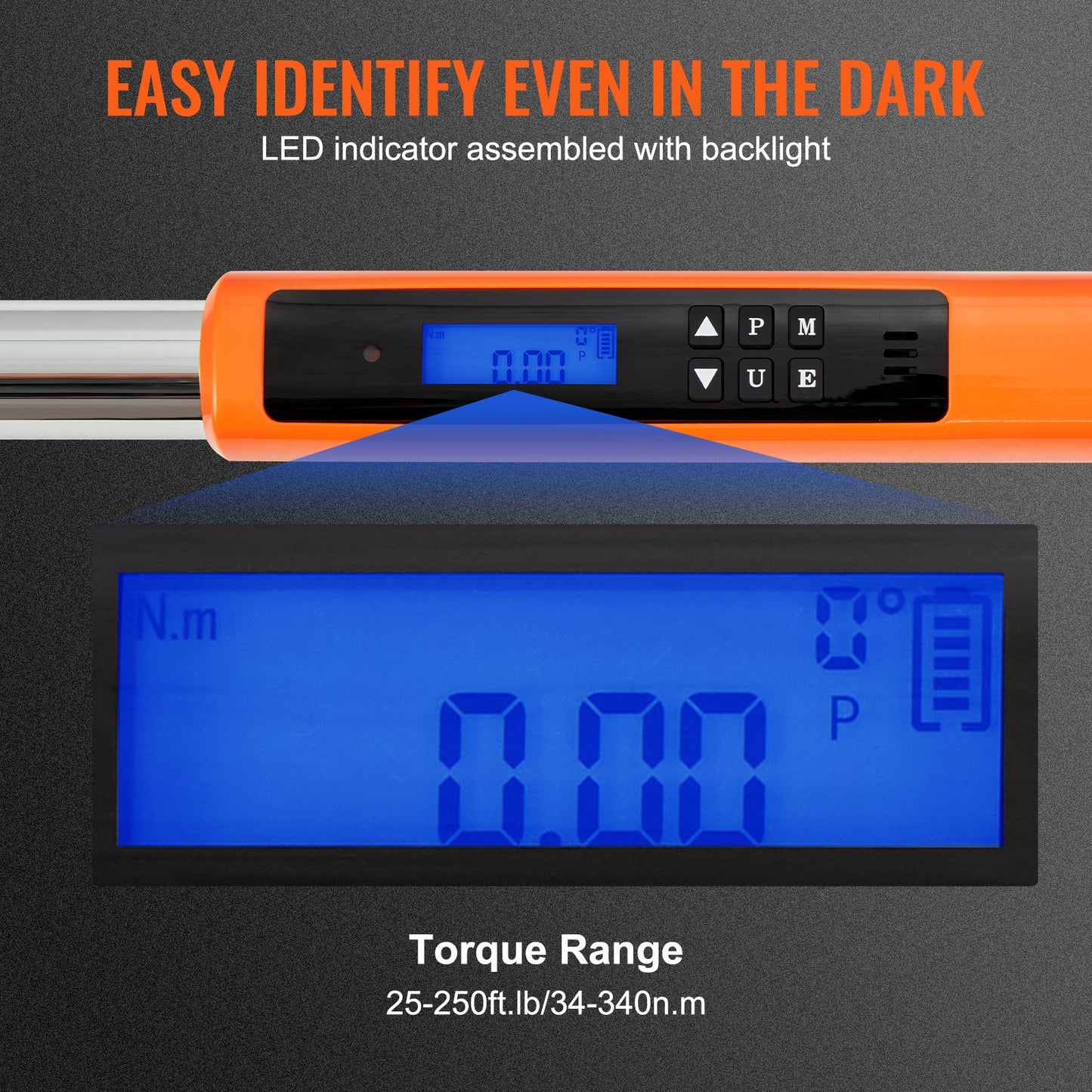 Digitale Momentsleutel 1/2" – Elektronische Momentsleutel – Torque Wrench – Koppelmeter – Momentsleutel Set – Nauwkeurig ±2% – Koppelbereik 34-340 Nm met LED Display