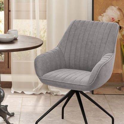 Draaifauteuil – Fauteuil – Lounge Stoel – Draaistoel – Relaxstoel – Velvetlook Stoffering – Met Armleuningen – 360 Graden Draaibaar – Stevig Metalen Onderstel