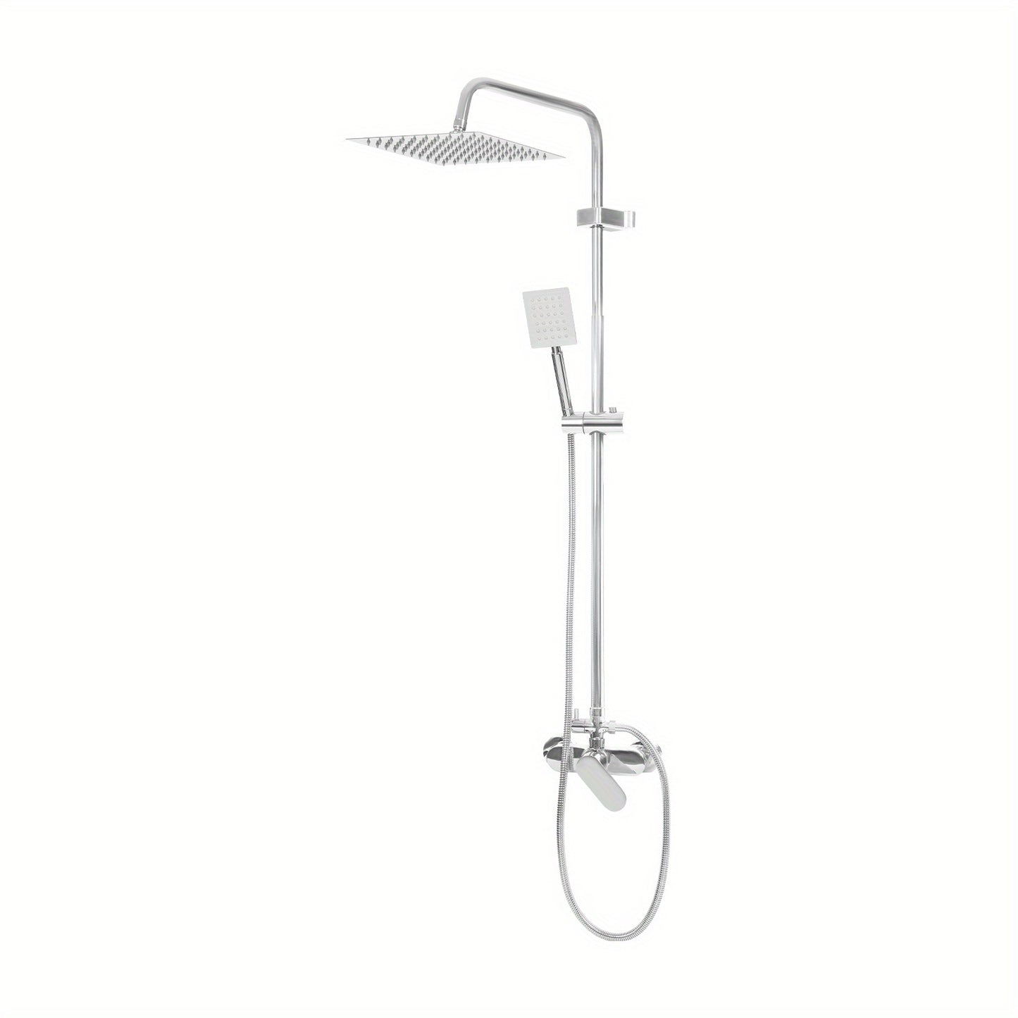 Douchekraan – Doucheset – Douchemengkraan – Regendouche – Handdouche – 2-in-1 Functie – Corrosiebestendig Koper en RVS – Wandmontage – Zwart/Chroom