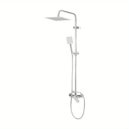 Douchekraan – Doucheset – Douchemengkraan – Regendouche – Handdouche – 2-in-1 Functie – Corrosiebestendig Koper en RVS – Wandmontage – Zwart/Chroom