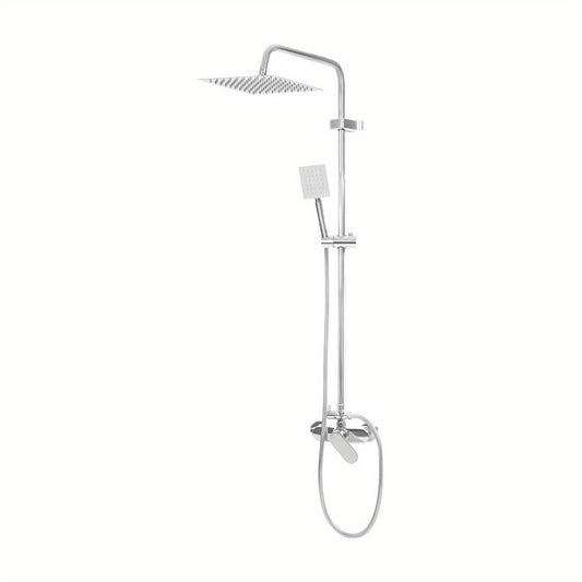 Douchekraan – Doucheset – Douchemengkraan – Regendouche – Handdouche – 2-in-1 Functie – Corrosiebestendig Koper en RVS – Wandmontage – Zwart/Chroom