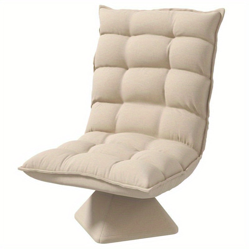 Relaxing reading chair, swivel, linen look, 62cm x 70cm x 95cm, beige, Cozy Armchair, Home Library Chair, Classic Design, Modern Classic, Quality Upholstery, Durable Construction, Reclining Chair, Lounge Chair, Small Space Li