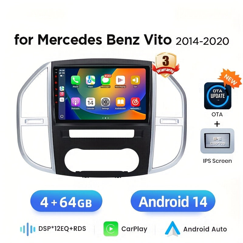 2DIN Android Multimedia Speler – Autoradio – Navigatiesysteem – Touchscreen Stereo – Wifi CarPlay Android Auto – 9 Inch IPS Scherm – Plug & Play Installatie