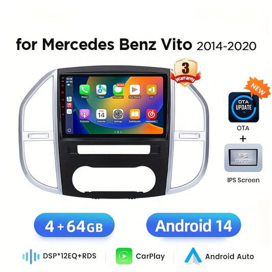 2DIN Android Multimedia Speler – Autoradio – Navigatiesysteem – Touchscreen Stereo – Wifi CarPlay Android Auto – 9 Inch IPS Scherm – Plug & Play Installatie