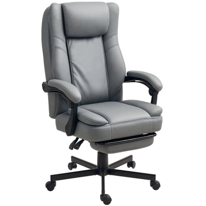 Bureaustoel – Ergonomische Stoel – Kantoorstoel – Draaistoel – Bureaustoelen – Met Massagefunctie – Verstelbare Rugleuning tot 135° – Incl. Voetensteun en 15 cm Dik Comfortabel Kussen