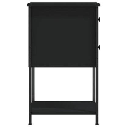 Nachtkastje – Bijzettafel – Bedkastje – Opbergkastje – Zwart – Hardhout En Bewerkt Hout – 32x42x70 cm – Multifunctioneel En Duurzaam