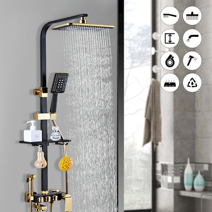 Regendouchekop – Regendouche – Douchekop – Hoofddouche – Handdouche – Thermostatisch – Koper & RVS – Mat Goud