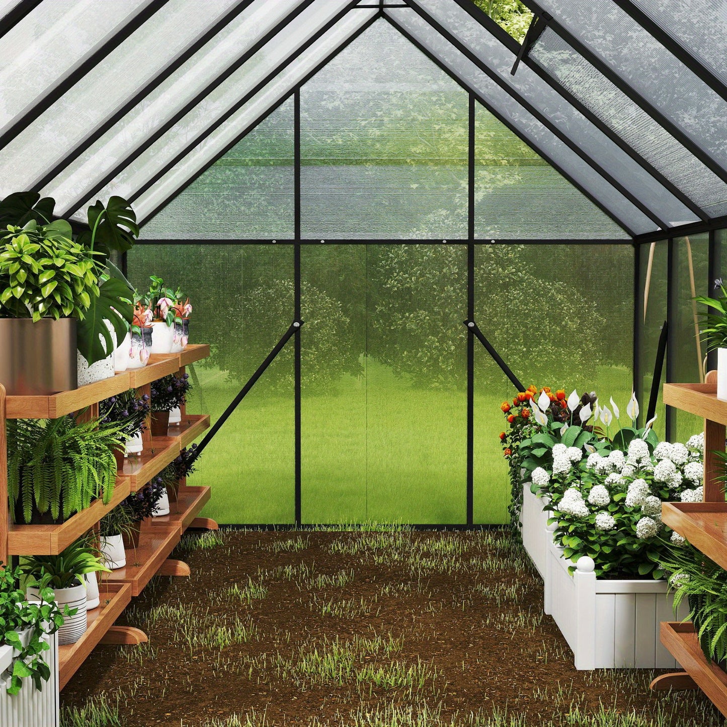 Kweekkas – Serre – Plantenkas – Groentekas – Tuinkas – Aluminium Frame – 340x180x195 cm – Ventilatieraam en Deur