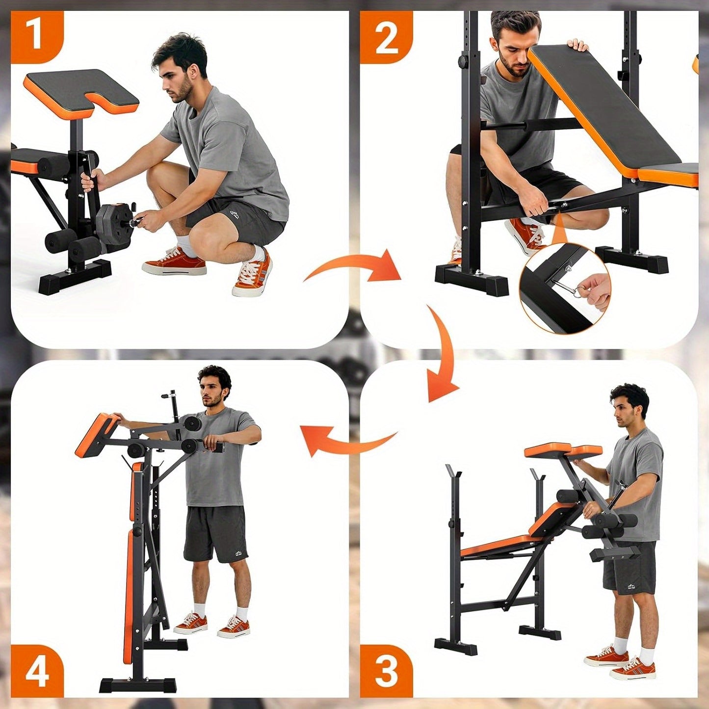 Gewichtbank – Halterbank – Fitnessbank – Trainingsbank – Bankdrukbank – Verstelbaar – Multifunctionele 6-in-1 Halterbank – Stalen Robuuste Constructie – Max. Belastbaar Gewicht 250 kg