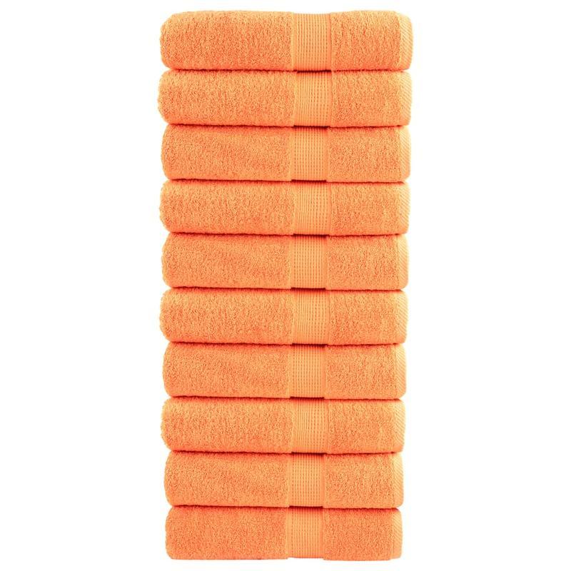 Badhanddoeken – Handdoeken – Strandlakens – Douchehanddoeken – Badlinnen – Oranje Kleur – 100% Katoen – 70x140 cm – 600 g/m² – Set van 10 Stuks