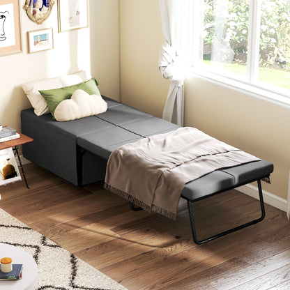 Vouwbed – Opklapbed – Logeerbed – Slaapsysteem – Campingbed – Inclusief Matras – Beschermhoes – 190x69x38,5 cm – Grijs