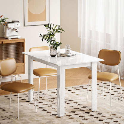 Uitklaptafel – Klaptafel – Uitschuiftafel – Eettafel – Vouwtafel – Hoogglans Wit – Uitschuifbaar 120-160x80 cm – Geschikt voor 4-6 Personen