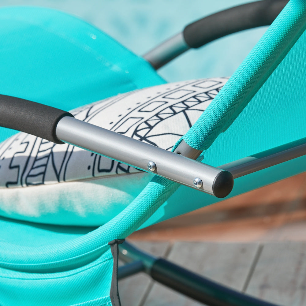 Verstelbare Tuinlounger – Verstelbare Loungestoel – Buitenstoel – Loungechair – Met Opbergzak – Met Metalen Frame – Weerbestendig Ademend Materiaal
