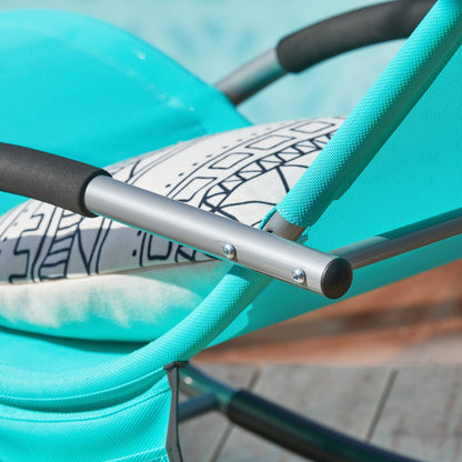 Verstelbare Tuinlounger – Verstelbare Loungestoel – Buitenstoel – Loungechair – Met Opbergzak – Met Metalen Frame – Weerbestendig Ademend Materiaal