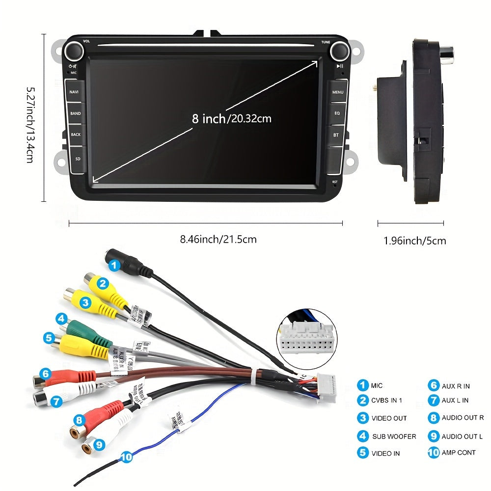 1+32G voor Android Double Din GPS Auto MP5 Speler Autoradio Touchscreen met GPS FM AM Radio Ontvanger voor VW, Voertuig Entertainment Systeem, Rijhulp De