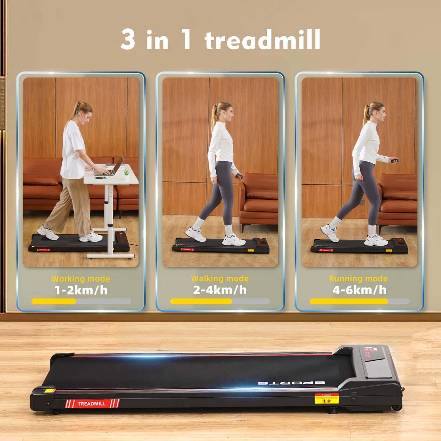 Elektrische Loopband – Fitnessapparaat – Hardloopmachine – Wandelband – Joggingband – Draagkracht 110 kg – Stille 440W Motor