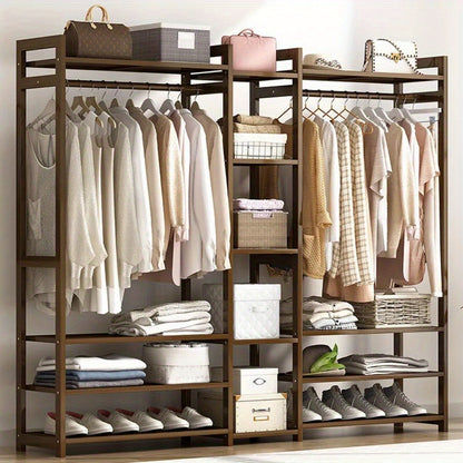 Kledingrek – Garderoberek – Dressboy – Kledingstandaard – Vrijstaand – Bamboe en Hout – Duurzaam & Lichtgewicht