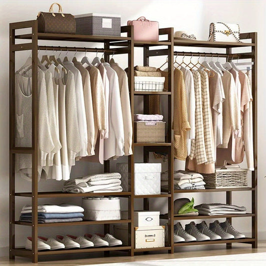 Kledingrek – Garderoberek – Dressboy – Kledingstandaard – Vrijstaand – Bamboe en Hout – Duurzaam & Lichtgewicht