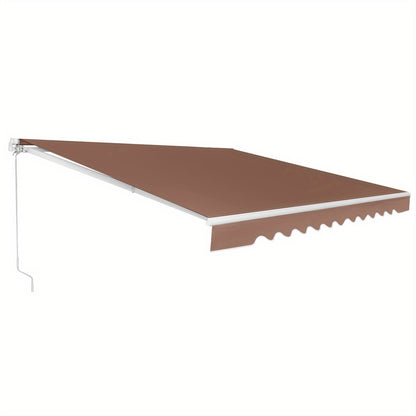 Uitschuifbare Luifel – Zonwering – Terrasoverkapping – Buitenluifel – Handbediende Schaduwdoek – 3,6 x 3 Meter – Aluminium Frame – Verstelbaar 40°-100° – Weerbestendig Polyester – Bruin