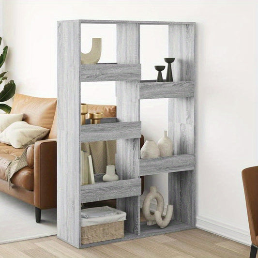 Room Divider 100X33X155.5 Cm Made of Treated Wood in Gray Sonoma Oak. Suitable for Office, Bedroom, Living Room, And Study.