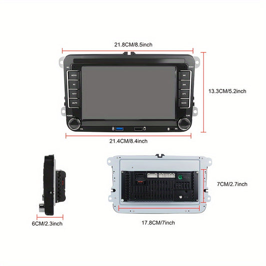Android 15 Autoradio – Car Stereo – Multimedia Speler – Double Din Radio – Dashboard Unit – 7 Inch HD Scherm – Draadloze CarPlay & Android Auto – Inclusief Achteruitrijcamera & Microfoon