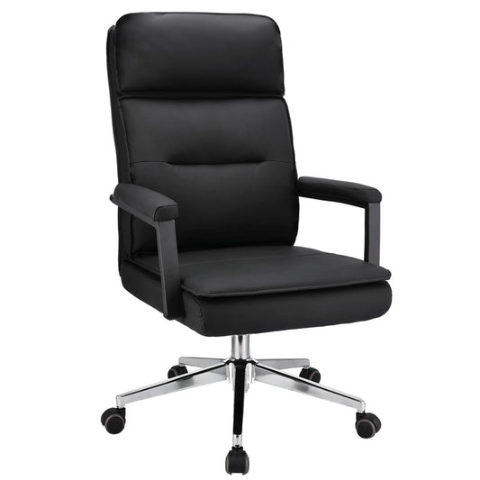 Bureaustoel – Office Chair – Kantoorstoel – Draaistoel – Werkstoel – Eco-leer Bekleding – Verstelbare Hoogte 43-49 cm